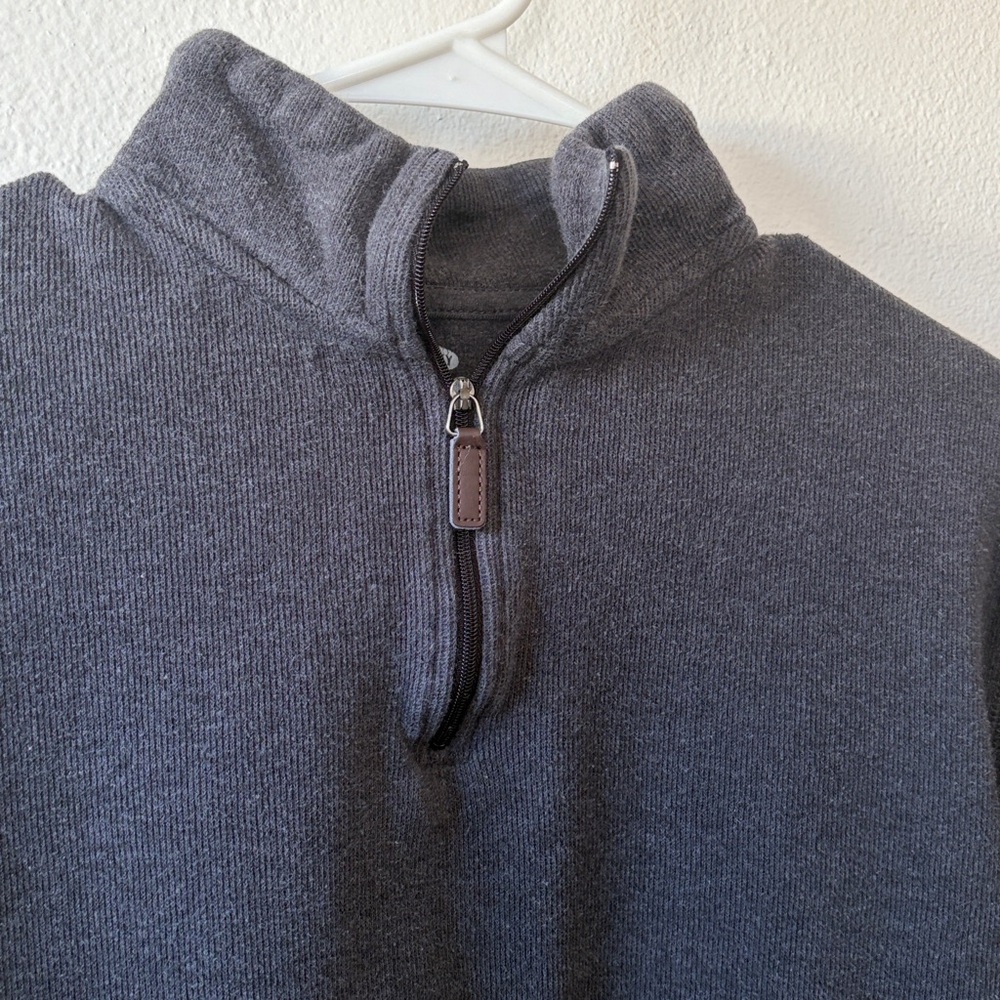 Men's Gray Half-Zip Sweater - Picture 2 of 3